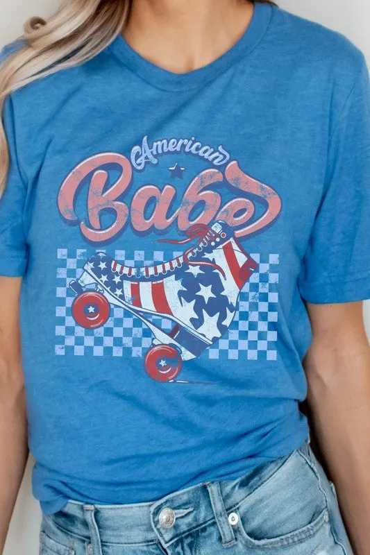 American Babe Star Rollerskate Patriot Graphic Tee
