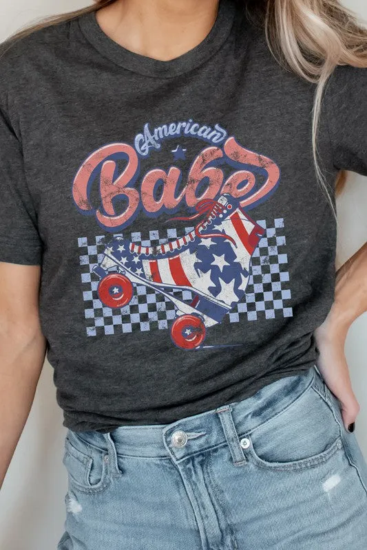 American Babe Star Rollerskate Patriot Graphic Tee