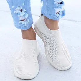 Breathable Fly-knit Slip On Sneakers