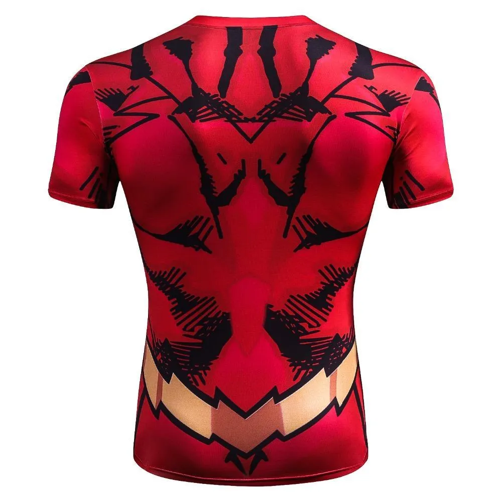 Cartoon FLASH Short Sleeve Compression Shirt for Men