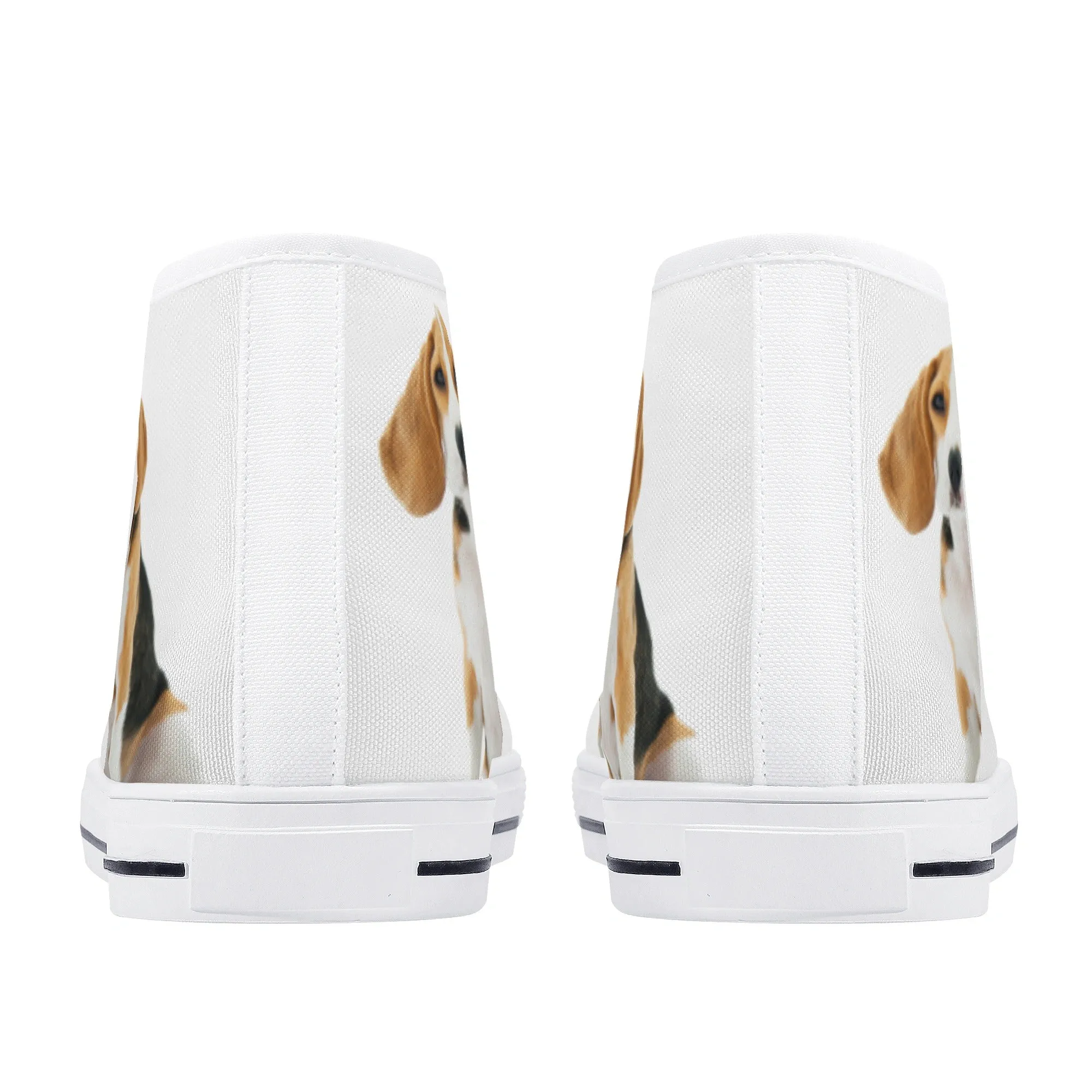 Custom Dog Photo Women Shoes, Pet Face Print Personalized Design High Top Canvas Lace Up Sneakers Gift