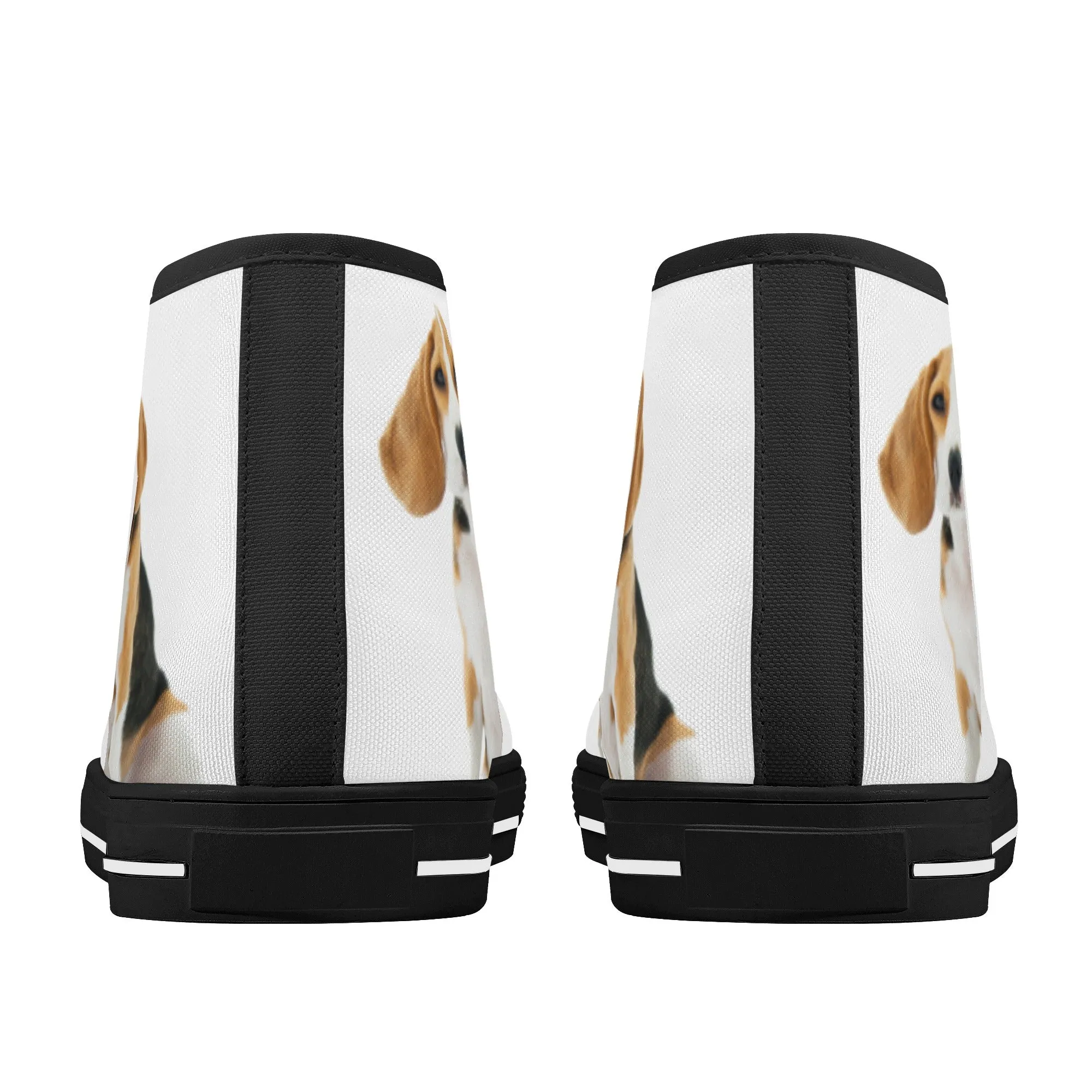 Custom Dog Photo Women Shoes, Pet Face Print Personalized Design High Top Canvas Lace Up Sneakers Gift