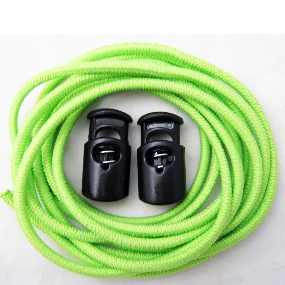 Green Elastic Shoe Laces Tie Fast Triathlon Marathon Running Run Shoelaces Fast