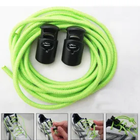 Green Elastic Shoe Laces Tie Fast Triathlon Marathon Running Run Shoelaces Fast