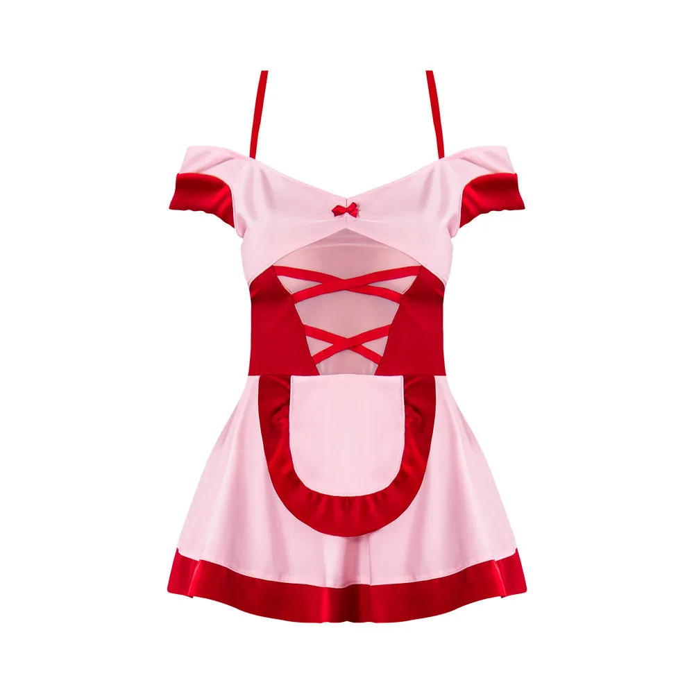 Magic Silk Dress Up Cupid Cutie Dress with Garter & G-String Costume Pink/Red