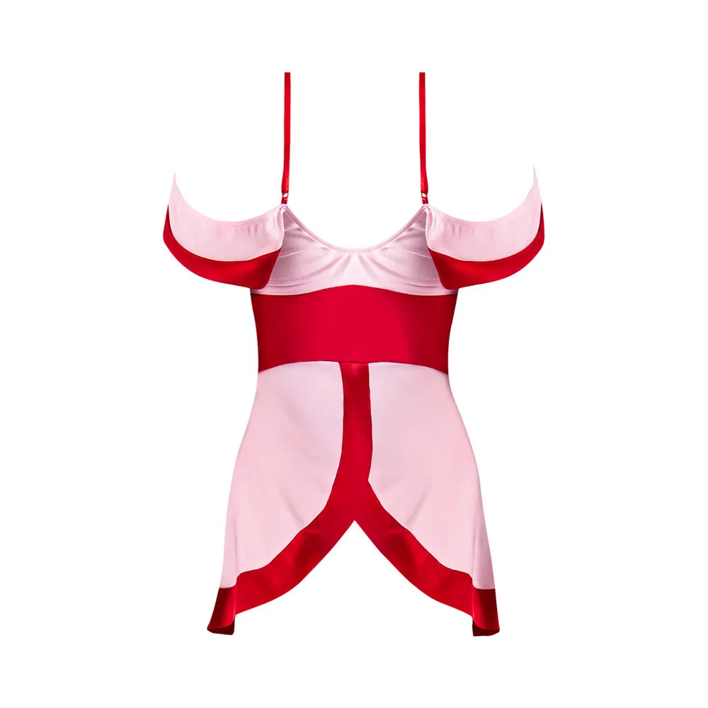 Magic Silk Dress Up Cupid Cutie Dress with Garter & G-String Costume Pink/Red